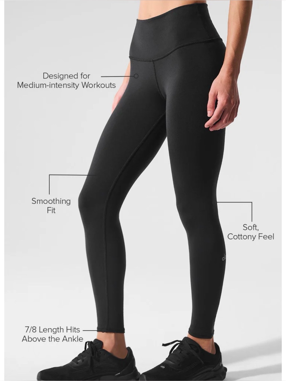 NWT ALO 7/8 High Waist Airbrush Legging Black XXS